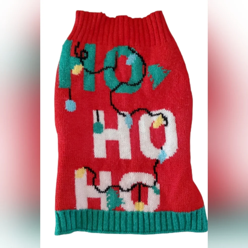 HO HO REINDEER Dog Sweater - SMALL Christmas Holiday Clothes Clothing Apparel